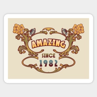 AMAZING SINCE 1982 art nouveau vintage retro 80s Sticker